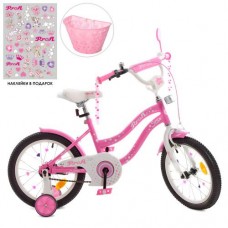 Велосипед дитячий Profi Kids Star d=16, рожевий, код: Y1691-1-MP