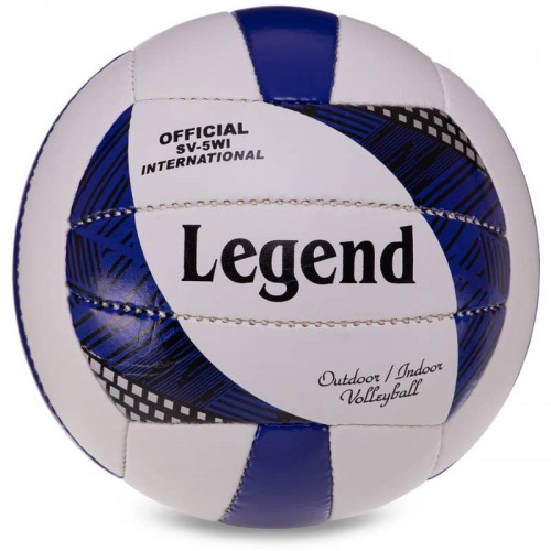М"яч волейбольний Legend №5 PU білий-синій, код: VB-3126_BL-S52