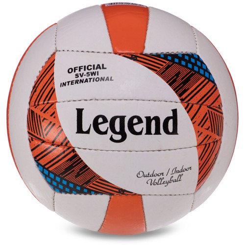 М"яч волейбольний Legend №5 PU білий-помаранчевий, код: VB-3126_OR-S52