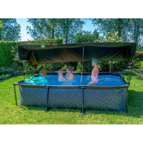 Басейн з тентом Exit "Камінь" в кольорі (для дітей, на дачу), 300х200х65 см, код: 30.23.32.00