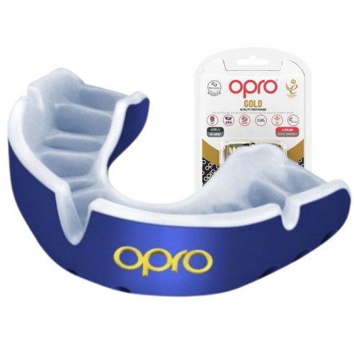 Капа Opro Gold доросла (вік 11+) Blue/Pearl, код: Gold_Blue/Pearl