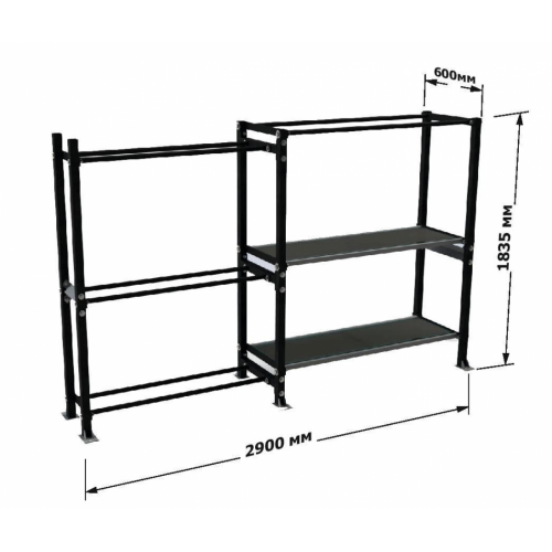 Стеллаж для гирь і медболів Wuotan 2900х600х1835 мм, код: CA.10-W