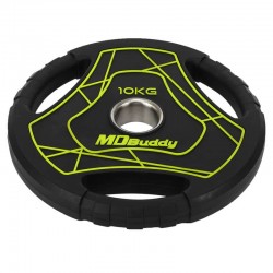Диски поліуретанові MD Buddy 10кг, чорний, код: TA-9647-10-S52 Диски поліуретанові MD Buddy 10кг, чорний, код: TA-9647-10-S52