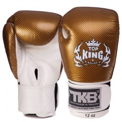 Рукавички боксерські  Top King Super Snake шкіряні 16 унцій, білий-золотий, код: TKBGEM-02_16W-S52