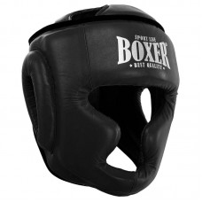 Шолом боксерський з повним захистом шкіряний Boxer New M, чорний, код: 2033-N_MBK