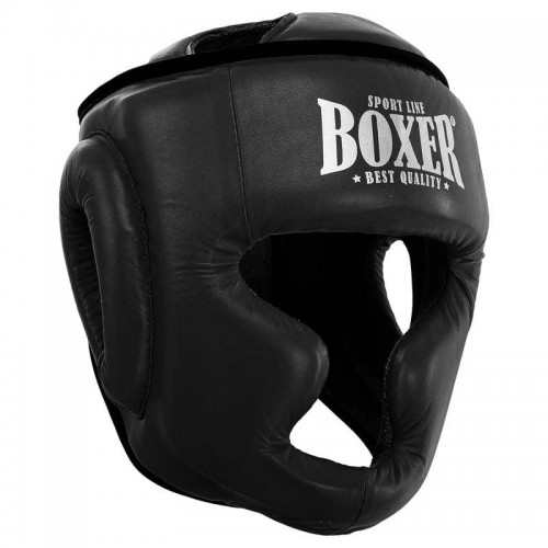 Шолом боксерський з повним захистом шкіряний Boxer New M, чорний, код: 2033-N_MBK