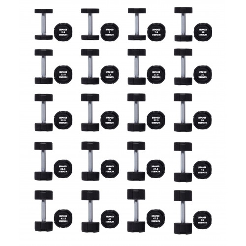 Гантельний ряд Hammer Strength TPU 2.5-50 кг (20 пар), 1050 кг, код: 523473-AX