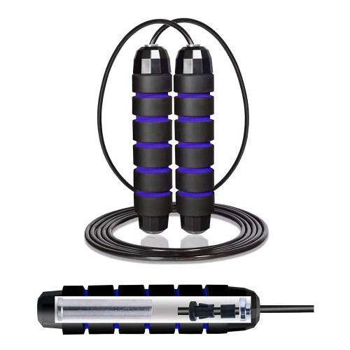 Скакалка швидкісна для кросфіту Cornix Speed Rope Classic з обтяженням, чорний-синій, код: XR-0351
