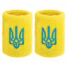 Напульсник спортивний махровий FitGo Герб України 1шт, жовтий, код: BC-9280_Y