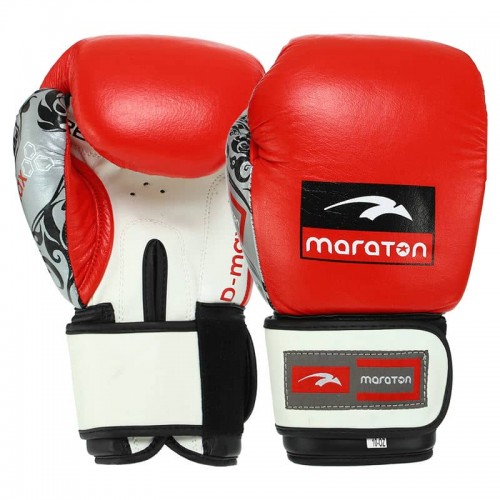 Боксерський набір 2в1 (рукавички та сумка) Maraton Dmax 12 унцій, червоний-білий, код: MRT-C4_12RW