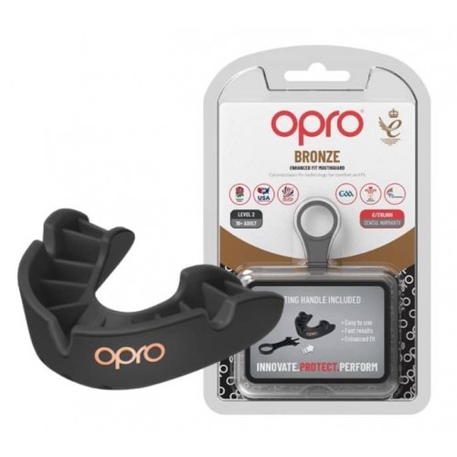 Капа Opro Bronze дитяча (вік до 10) Black, код: Bronze_JR_Black-PP