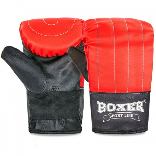 Снарядні рукавички Boxer розмір L, червоний-чорний, код: 2015_L_RBK-S52