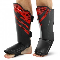 Захист гомілки та стопи Муай Тай, ММА, Кікбоксинг FitBox S, чорний-червоний, код: BO-4997_SR Захист гомілки та стопи Муай Тай, ММА, Кікбоксинг FitBox S, чорний-червоний, код: BO-4997_SR