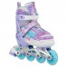 Роликові ковзани розсувні дитячі із захистом й шоломом у комплекті Banwei S (31-34), фіолетовий-блакитний, код: BW-902-9_SV