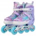 Роликові ковзани розсувні дитячі із захистом й шоломом у комплекті Banwei S (31-34), фіолетовий-блакитний, код: BW-902-9_SV