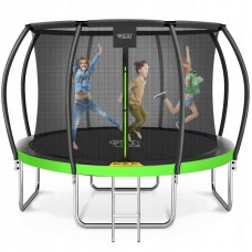 Батут із внутрішньою сіткою 4Fizjo Premium 12FT 374 см, чорний-зелений, код: P-5907739314185