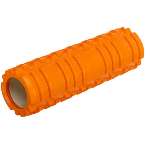 Ролер масажний циліндр (ролик мфр) FitGo Grid Combi Roller 25см, помаранчевий, код: FI-0356_OR