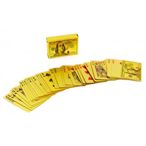 Гральні карти золоті PlayGame Gold 100 Dollar 54 шт, код: IG-4568
