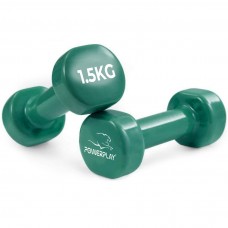 Гантель вінілова PowerPlay Achilles 2х1,5 кг, зелений, код: PP_4125_1,5kg_2in-PP