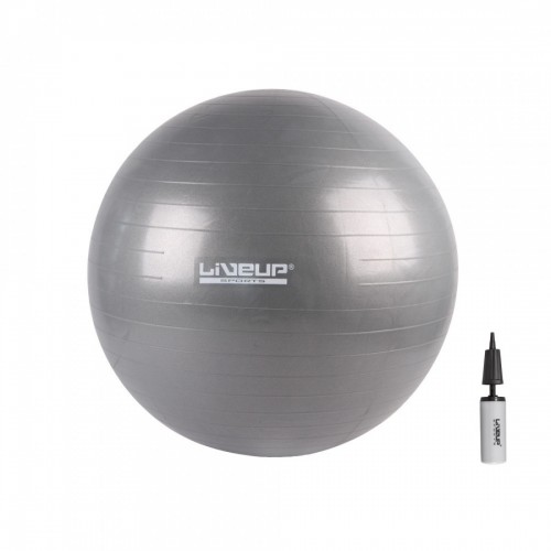 Фітбол (насос в комплекті) LiveUp Anti-Burst Ball 750 мм, сірий, код: 6951376103380