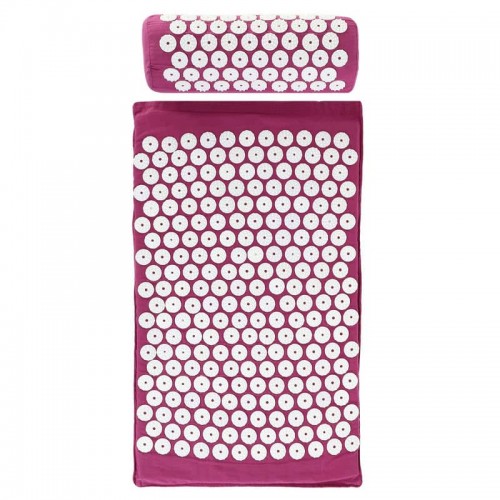 Набір масажний акупунктурний Аплікатор Кузнєцова FitGo 2в1 килимок та валик, фіолетовий, код: FI-0134_V