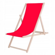 Шезлонг (крісло-лежак) дерев"яний Springos для пляжу, тераси та саду, код: DC0001 RED