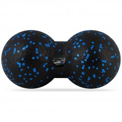 Масажний м"яч подвійний PowerPlay Epp Foam peanut Ball 160х80 мм, чорний-синій, код: PP_4352_Blue_8x16