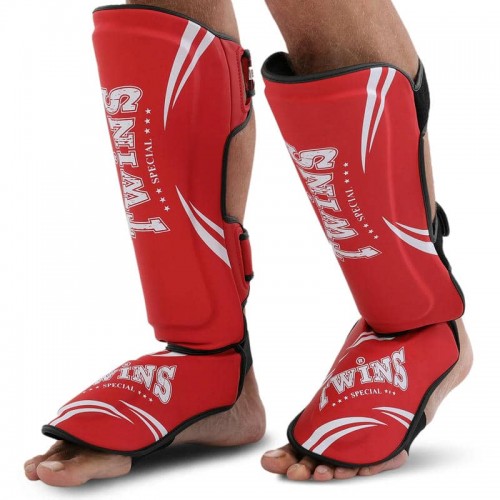 Захист гомілки та стопи для єдиноборств Twins, розмір S, червоний, код: BO-7971_SR Захист гомілки та стопи для єдиноборств Twins, розмір S, червоний, код: BO-7971_SR