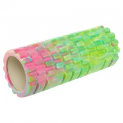 Ролер масажний циліндр (ролик мфр) FitGo Grid Combi Roller, 330x130 мм, салатовий-рожевий, код: FI-9367_LGP
