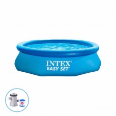 Круглий надувний басейн Intex Easy Set + картриджний фільтруючий насос, 3050x610 мм, код: 28118-IB