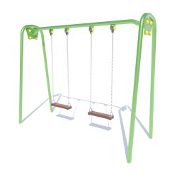 Гойдалка подвійна велика Miros 2480х970х1980 мм, код: DIO312.4