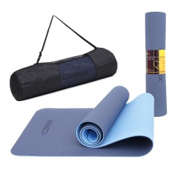 Килимок для йоги та фітнесу Cornix Blue/Sky Blue 183x61x0.6 см, код: XR-0003
