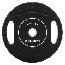 Блини диски CPU покриття 2 Handle металева втулка Zelart ø51мм, 25кг ,чорний, код: TA-3438-25