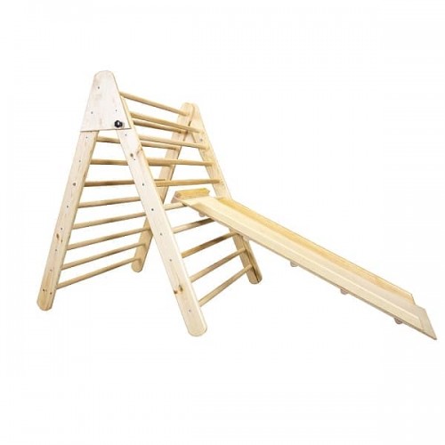 Дитячий дерев'яний тренажер піклера з гіркою SportBaby 850х1600 мм, лак, код: Піклер -Сосна лак + гірка Дитячий дерев'яний тренажер піклера з гіркою SportBaby 850х1600 мм, лак, код: Піклер -Сосна лак + гірка