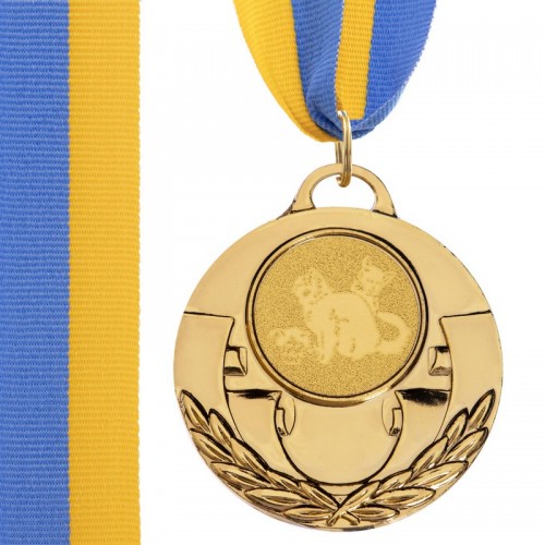 Медаль спортивна зі стрічкою PlayGame Aim Кішки золота, код: C-4846-0061_G