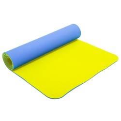 Килимок для фітнесу та йоги FitGo 6 мм синій-жовтий, код: FI-3046_BLY