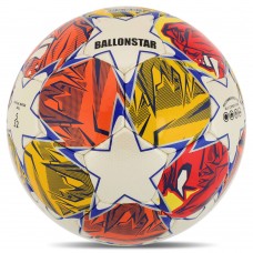 М"яч футбольний Ballonstar Crystal №5 PU, білий-червоний-помаранчевий, код: FB-4048