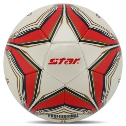М"яч футбольний Star Professional Gold №5 композитна шкіра, білий-червоний, код: SB345G-S52