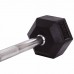 Штанга фіксована Zelart Rubber Hexagon Barbell вигнута гумова довжина-95см 15кг, код: TA-6231-15-S52