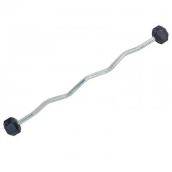 Штанга фіксована Zelart Rubber Hexagon Barbell вигнута гумова довжина-95см 15кг, код: TA-6231-15-S52