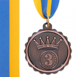 Медаль спортивна зі стрічкою SP-Sport King бронза, код: C-3178_B-S52