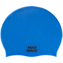 Шапочка для плавання силіконова для дорослих MadWave Light Big синій, код: M053113_BL