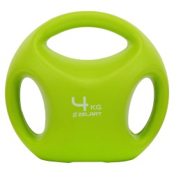 Гиря цільна пластикова PE з потрійним хватом Zelart 4кг, салатовий, код: TA-2670-4-S52