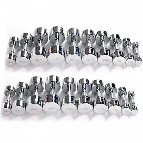 Хромований гантельний ряд Fitnessport D-04 1-10 кг (10 пар) 110 кг, код: 10083-AX