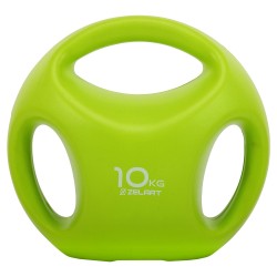 Гиря цільна пластикова PE з потрійним хватом Zelart 10кг, салатовий, код: TA-2670-10-S52 Гиря цільна пластикова PE з потрійним хватом Zelart 10кг, салатовий, код: TA-2670-10-S52