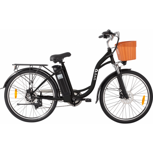 Електровелосипед міський DYU C6 (350 Вт; 12,5 А/год; 36 В), колеса 26", з ручкою газу, чорний, код: DYU-C6-black
