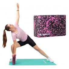 Блок для йоги Insportline Pinkdot чорний-рожевий, код: 21698-IN