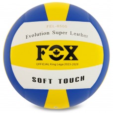 М"яч волейбольний Fox №5 PU, білий-жовтий-синій, код: FEL-8500-VB-S52