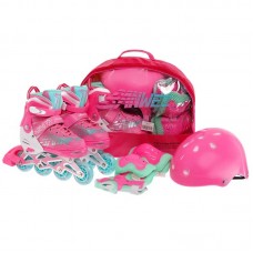 Набір роликові ковзани + комплект захисту Banwei M (35-38) рожевий, код: SK-168_MP Набір роликові ковзани + комплект захисту Banwei M (35-38) рожевий, код: SK-168_MP