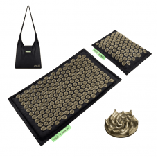 Килимок акупунктурний з подушкою 4Fizjo Eco Mat 680x420 мм, Black/Gold, код: P-5907739311566